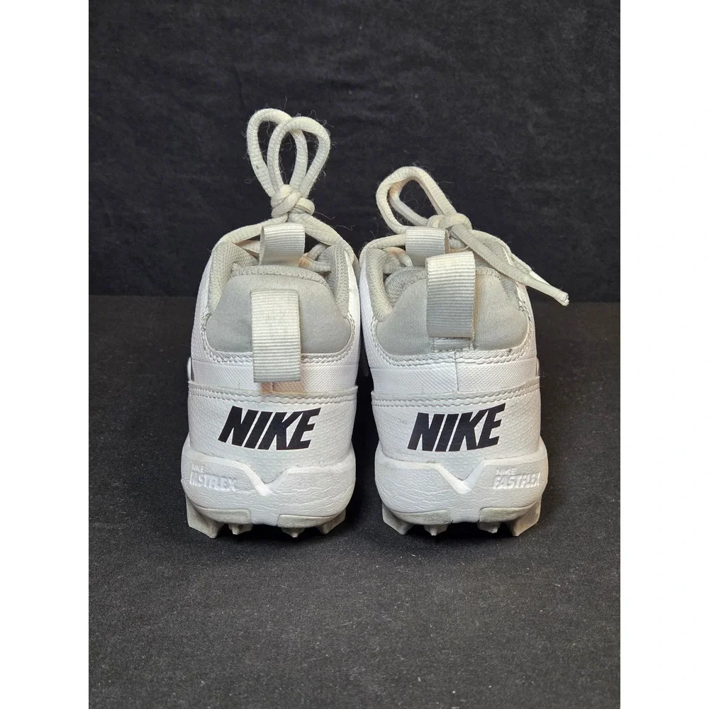 Nike Alpha Huarache 4 Keystone Kids Baseball Cleats White Silver FQ4012-100 2Y